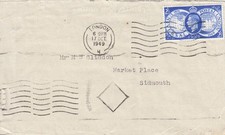 GB KGV1 cover  with a UPU 2½d