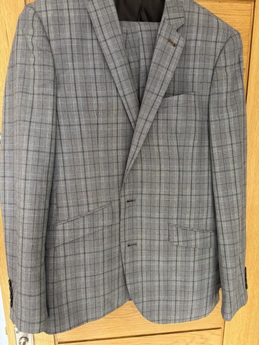 Mens grey check piece suit - 2,