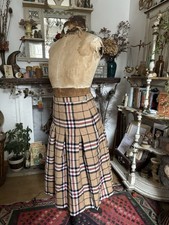Vintage 1970s 80s Pure Wool Tartan Kilt Midi Skirt Uk 12 made in Scotland