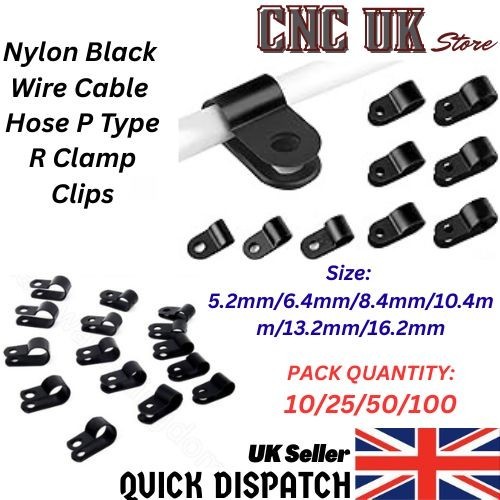 Nylon black wire cable - black, p