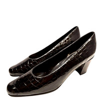Ravel Black Croc Leather Court