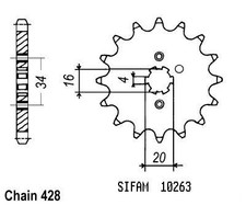 Sprocket Dt 125 Lc 1987-1988 -