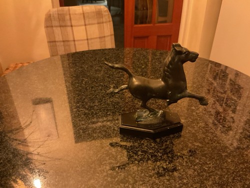 Brass horse wood base 75 - horse,
