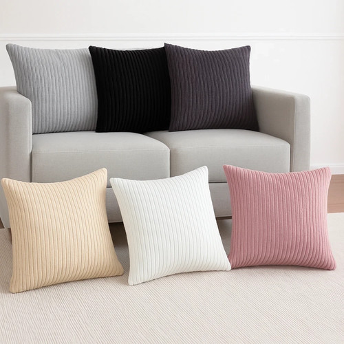 Ribbed plush cushion - ribbed,