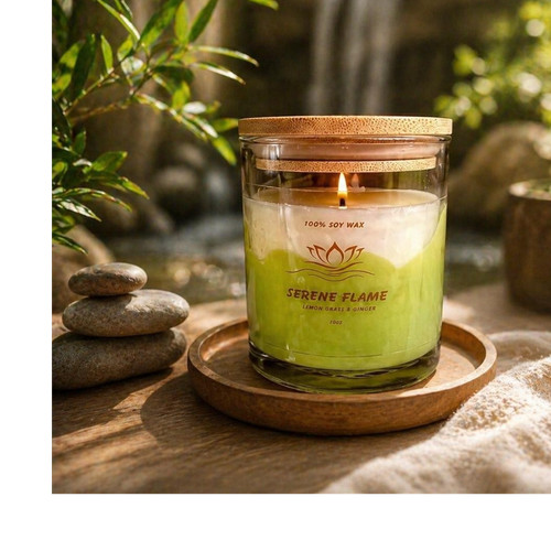 Serene flame soy wax - soy, jar