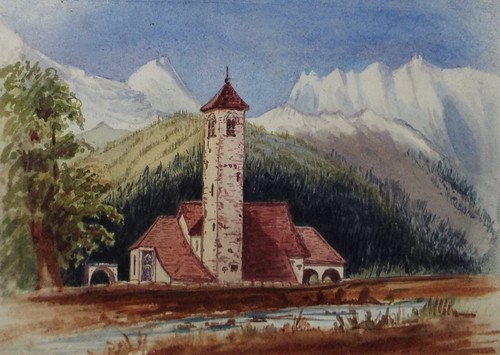 Original watercolour alpine - original, 'alpine