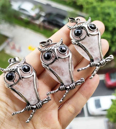 10pcs rock quartz gems - quartz, owl
