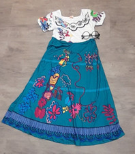 GIRLS AGE 9 10 11 YEARS ENCANTO MIRABEL HALLOWEEN FANCY DRESS COSTUME + GLASSES