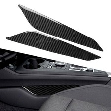 Interior Gear Shift Side Panel Cover Trim Fit Audi A4 B9 2017-2020 Carbon Fiber