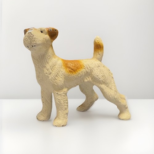 Vtg cast iron painted - cast, dog
