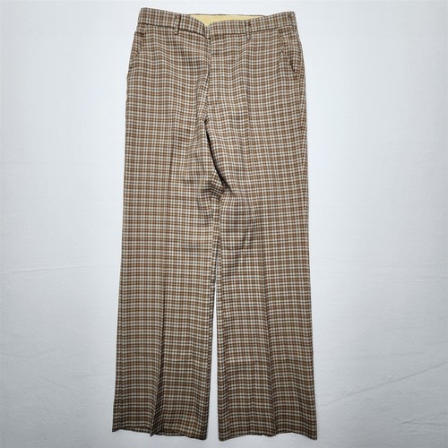 Vtg 34x32 brown plaid - 34x32,