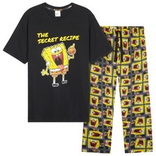 SpongeBob SquarePants Mens Pyjama Set T-shirt and Long Bottoms