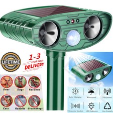 Ultrasonic Cat Dog Fox Pest Motion Sensor Repeller Scarer Deterrent Repellent UK