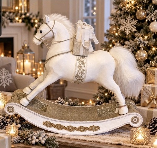 Large white velvet rocking - large,