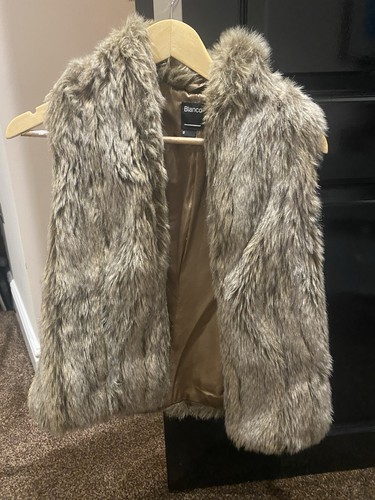 Brown faux fur gilet blanco - gilet,