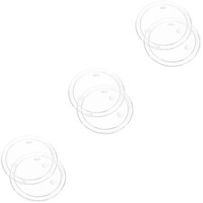  6 pcs Glass Candle Plates Pillar Candle Holder Trays Decorative Round Candle