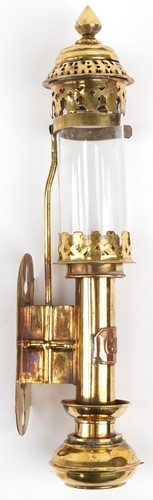 Brass wall carriage lamp - wall,