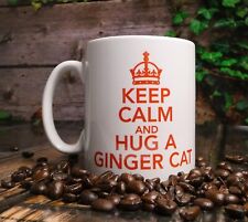 Ginger Cat Mug Keep Calm And Hug A Novelty Cute Cup Gift Retro WW2 Style Present