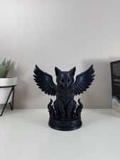Gothic Winged Cat Statue –