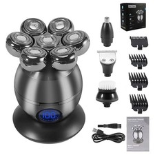 7D Electric Shaver 7 Head Razor Bald Beard Hair Skull Trimmer Mens Beard Remover