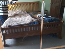 Unique Designed, Reclaimed Wood double bed frame. *Half RRP*