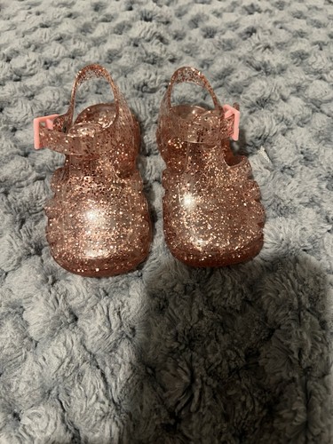 Pink glitter jelly sandals - pink,
