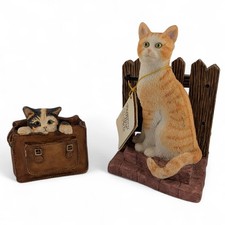Two Decorative Cat Figures, Largest H14cm