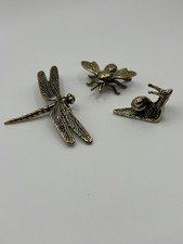 Brass Dragonfly, Brass Bee & Brass Snail  Statue Insect Figurines House Decor