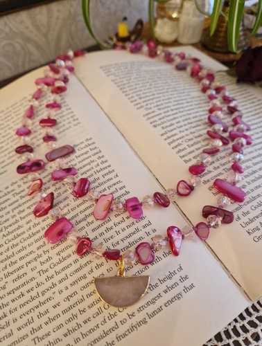 Rose quartz beaded crystal - quartz,
