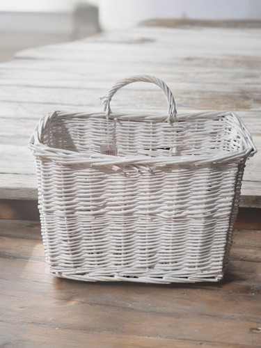Vintage oblong white wicker - oblong,