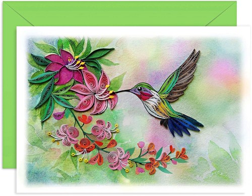Handmade hummingbird quilling - hummingbird,