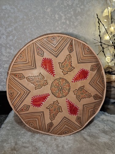 Handmade real leather pouffe - real,