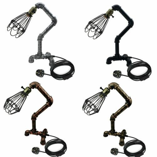 Vintage industrial desk - industrial, lamp