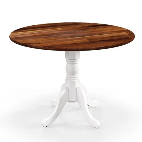 Wooden dining table with - table, round