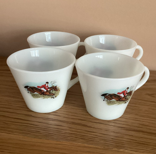 Vintage milk glass fox - glass,