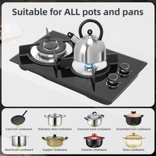 60cm gas hob burners black - hob,