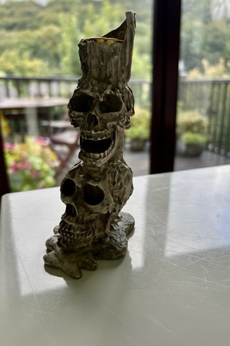 Halloween skulls candle - halloween,