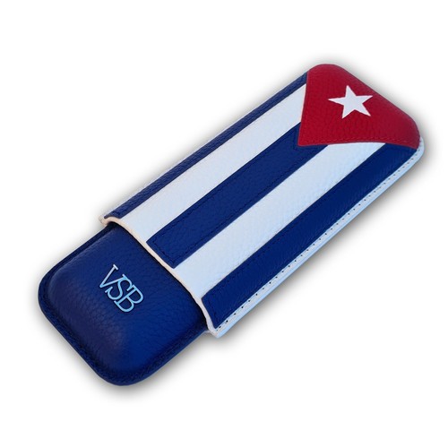 Cuban leather cigar case - cuban,