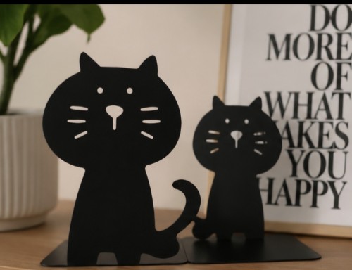 Cute black cat bookends sturdy - cat,