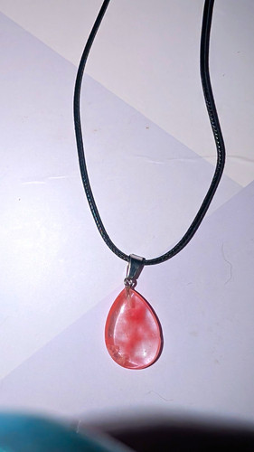 Cherry quartz teardrop stone - quartz,