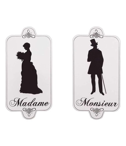 Set toilet door plaque - toilet,