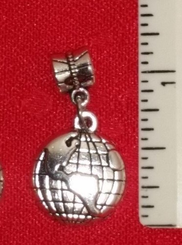 Antique silver world globe - silver,
