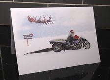 Santa pod christmas xmas card - santa,