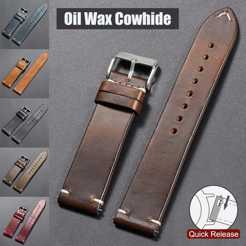 Leather watch strap 18mm 20mm - watch,