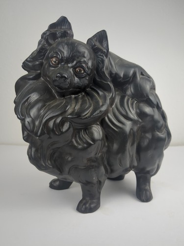 Vintage ceramic pomeranian dog - vintage,