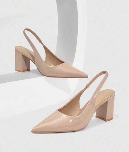 Ladies pointed toe block - , heel