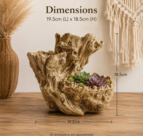Tree stump resin planter - tree,