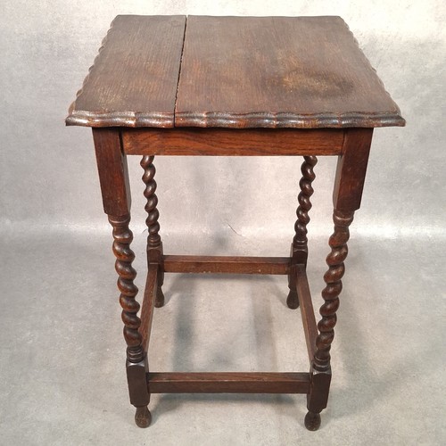 Antique oak barley twist side - antique,