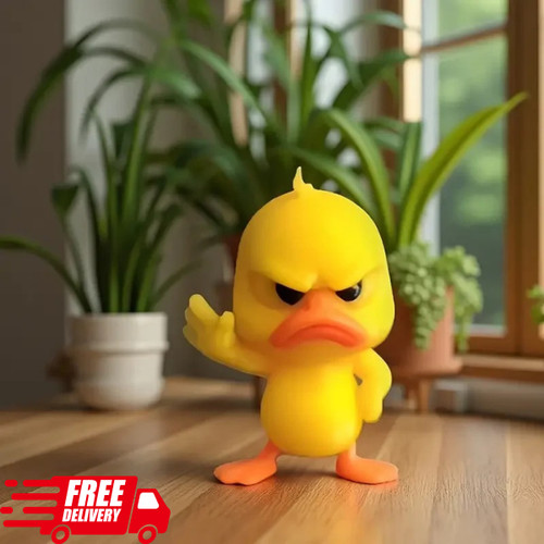 Angry yellow duck - angry,