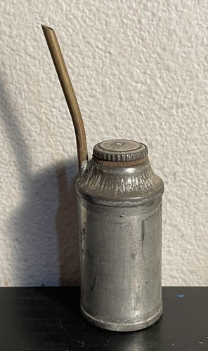 Antique oil tin can - tin,